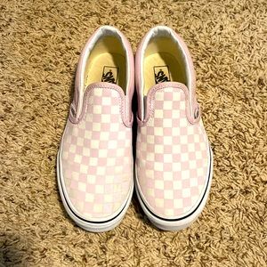 Girls Pink Checkered Vans (Kids 5 or Womens 6.5/7)